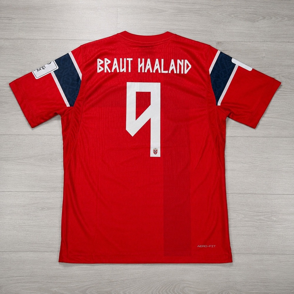 Nike Norway Haaland # 9 Home Jersey Red Player Version Soccer  Mens XL